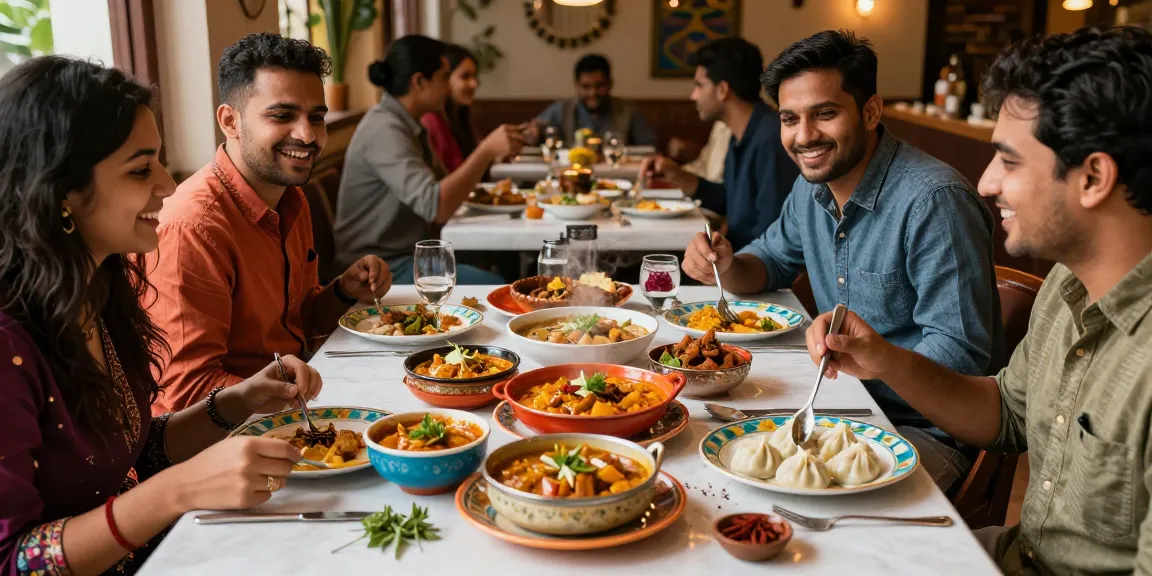 Delicious dishes from https://namastecurryandmomo.com, featuring authentic Indian curry and Nepalese momo in a cozy restaurant setting.